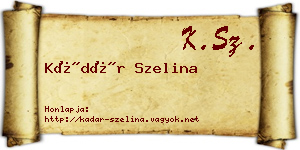 Kádár Szelina névjegykártya